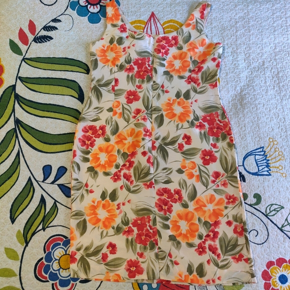 🐺 Liz Claiborne Silk Floral Dress 🐺 - Picture 4 of 4